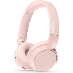 PHILIPS TAH4209PK Leihter ohraufliegender kabelloser Bluetooth-Kopfhörer mit passiver Geräuschisolierung - 55 Stunden Spielzeit, deutliche Anrufe, dynamischer Bass, 2 Stunden USB-C-Laden - Rosa