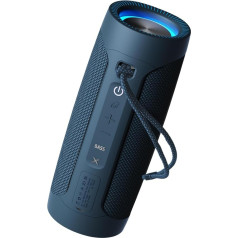 Maio Bluetooth skaļrunis, pārnēsājams bezvadu skaļrunis ar 30 W stereo skaņu, aktīviem papildu basiem, IP67 ūdensnecaurlaidīgs, 18 H akumulators, TWS Double Pairing, Music Box Bluetooth āra kempingam - zils