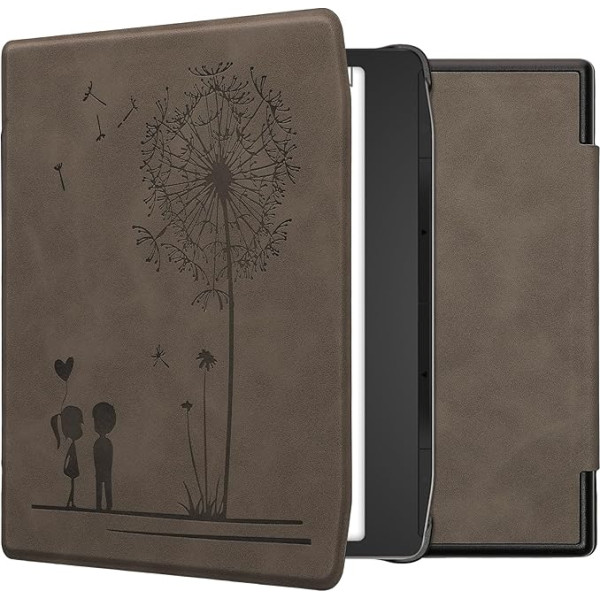kwmobile Korpuss saderīgs ar Pocketbook Era/Era Colour Case - Mākslīgās ādas vāciņš - Dandelion Love Grey