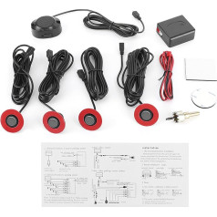 Qiilu 16,5 mm automobiļa atpakaļgaitas radara komplekts, iebūvēts aizmugurējā radara sensors, atpakaļgaitas palīgierīce ar skaņas signāla papildkomplektu (pelēks)