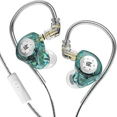 CCA KZ EDX Pro In-Ear monitora austiņas Vadu IEM austiņas Dual DD HiFi Stereo skaņas austiņas Trokšņu slāpēšanas austiņas zilganzaļās ar mikrofonu