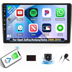 Android 13 Auto radio Opel Zafira/Antara/Astra 2006-2010 ar Carplay Bezvadu Android auto, 9 collu displejs ar GPS navigāciju Bluetooth WiFi FM/RDS radio Mirrorlink Dual USB + AHD aizmugures skata kamera