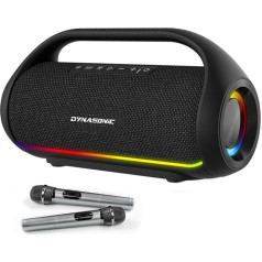 DYNASONIC S90 - IPX7 pārnēsājams Bluetooth skaļrunis Bezvadu āra skaļrunis Stereo sistēma Jaudīgs skaņas atskaņotājs ar LED apgaismojumu Micro SD USB