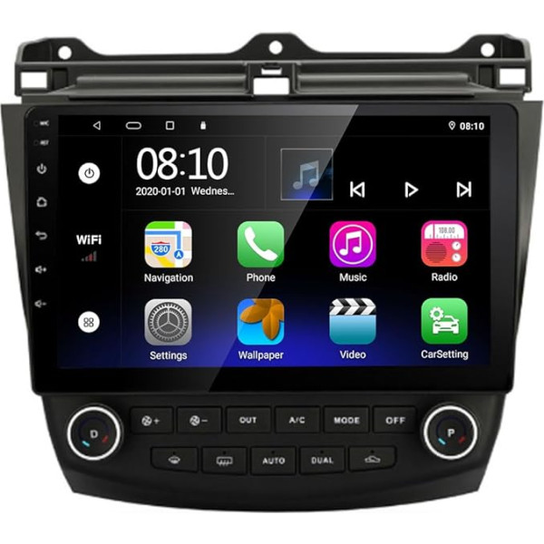 LEXXSON Android 8.1 auto radio Honda Accord 7. 2003-2007 | 10,1 collu skārienjūtīgais ekrāns AM FM radio GPS navigācija EQ iestatījumi WLAN Bluetooth USB atskaņotājs Stūres rata vadība Mirror Link