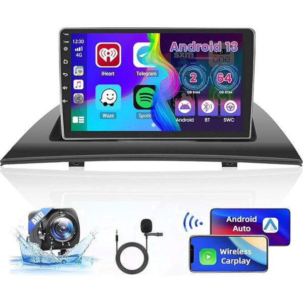 2GB + 64GB Android 13 auto radio BMW 1. sērijas E87 E81 E82 E88 radio bezvadu Apple CarPlay Android auto Bluetooth brīvroku komplekts 9 collu ekrāna auto radio ar navigāciju atpakaļgaitas kamera