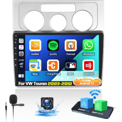 OiLiehu 2G + 64G Android 13 Double DIN radio VW Touran 2003-2010 Carplay Android auto radio ar ekrānu 10,1 collu autoradio atbalsts EQ/Bluetooth/SWC/FM RDS/WiFi/GPS/Rear View kamera