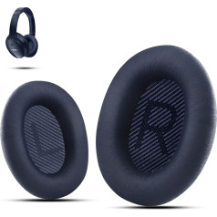 Premium klases ausu spilventiņi Bose austiņu ausu spilventiņiem, kas saderīgi ar Bose QuietComfort 35 II / QC35 / QC25 / QC2 / QC15 / Ae2 / Ae2i / Ae2w / SoundTrue & SoundLink, Krone Kalpasmos - tumši zili