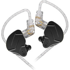 keephifi KZ ZSN Pro X In-Ear Monitor 1BA + 1DD HiFi IEM austiņas ar trokšņu slāpēšanu un bagātīgu basa diapazonu Stereo austiņas ar noņemamu kabeli audiofilam (melnas, bez mikrofona)