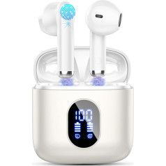 Bluetooth austiņas, bezvadu Bluetooth 5.3 In-Ear austiņas, 2024 bezvadu austiņas ar 4 ENC mikrofonu, trokšņu slāpēšanas austiņas, 30 stundas dziļi basi, USB-C, IP7 ūdensizturīgas austiņas, LED displejs