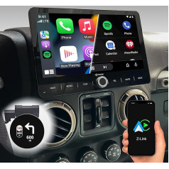 DYNAVIN Android auto radio ar satelītnavigācijas sistēmu Jeep Wrangler 2007-2017; 10,1 collu radio ar bezvadu Carplay un Android Car, Head-up displejs, ietver DAB+, D9-JP Plus