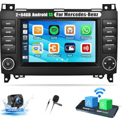 OiLiehu 2G + 64G Android 13 2DIN auto radio Mercedes-Benz A/B klasei/Vito W169 W639 W906 Viano Vito Sprinter Carplay Android auto radio ar 7 collu ekrānu ar EQ/Bluetooth/FM RDS/WiFi/GPS