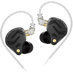 keephifi KZ ZS12 PRO X IEM, modernizētas 1DD 5BA IEM austiņas KZ In-Ear Monitor austiņas KZ IEM ar augstas tīrības pakāpes sudraba pārklājumu kabelim bez zudumiem (standarta versija, bez mikro)