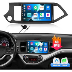 [8-core 4G + 64G] CAEMCHO Android 13 auto radio priekš KIA Picanto TA 2011-2016 ar Navi Carplay Android Car, auto radio ar 9 collu ekrānu, Bluetooth WiFi/FM RDS 32EQ DSP