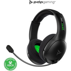 PDP Gaming LVL50 drahtlos Kopfhörer mit Mic für Xbox One, Series X|S - Saderīgs ar datoru, klēpjdatoru - Mikrofons ar trokšņu slāpēšanu, bass boost, viegls, mīksts, komfortabls mikrofons austiņām - Schwarz