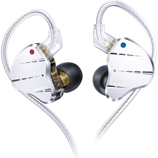 Yinyoo KBEAR KS10 IEMS noņemamas vadu austiņas ar austiņām maziem ausu kanāliem, hibrīda dubultās diafragmas DD un 4BA In-Ear HiFi austiņas, 3,5 mm ligzda metālam un elektronikai