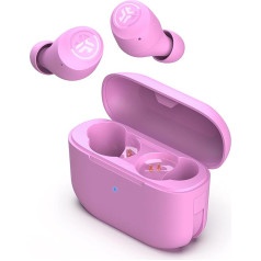 JLab Go Air Pop bezvadu Bluetooth austiņas ausīs, patiesi bezvadu austiņas, 32+ stundu austiņas, bezvadu austiņas, austiņas ar mikrofonu, USB lādētājs, Dual Connect, EQ3 Sound, rozā krāsā