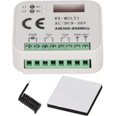 Divvirzienu tālvadības slēdža modulis, 9 līdz 30V, universāls inteliģents bezvadu daudzfrekvenču uztvērējs, 300 līdz 868 MHz tālvadības slēdža modulis