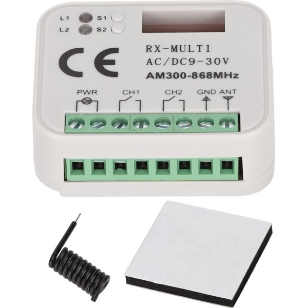 Divvirzienu tālvadības slēdža modulis, 9 līdz 30V, universāls inteliģents bezvadu daudzfrekvenču uztvērējs, 300 līdz 868 MHz tālvadības slēdža modulis