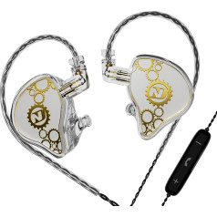 ND Venus In-Ear monitora austiņas 10mm Dual Magnetic Dynamic Driver IEM austiņas HiFi Gaming Earbuds 2 Pin noņemams kabelis (ar mikrofonu Crystal 3.5mm kontaktdakšu)