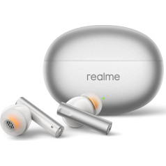 realme Air 6 True Wireless austiņas, 50 dB aktīva trokšņu slāpēšana, augstas izšķirtspējas skaņa, LHDC, 12,4 mm dinamiskais basa draiveris, 6 mikrofoni, skaidri zvani, 40 stundu akumulators, Bluetooth 5.3