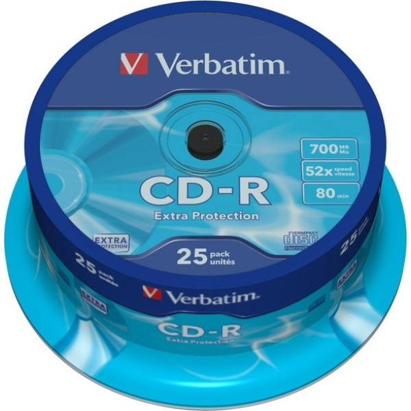 Cd-r 52x 700mb 25p cb dl ex prot 43432