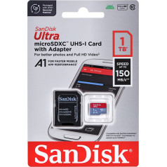 Atmiņas karte ultra android microsdxc 1 tb 150mb/s a1 cl.10 uhs-i + adapteris