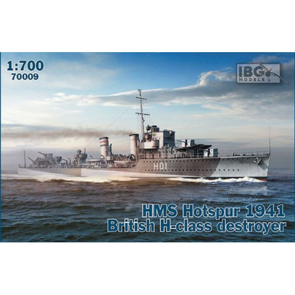 Plastmasas modelis kuģis hms hotspur 1941 britu h klases iznīcinātājs