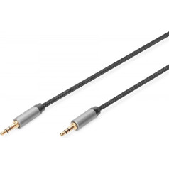 Audio minijack stereo savienojuma kabelis 3,5 mm/3,5 mm m/m neilons 1,8 m