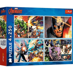 Puzzle 4x250 gabaliņu heroic days avengers