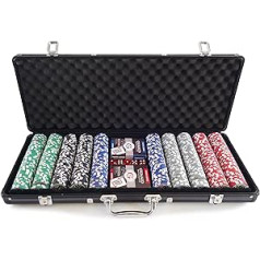 Smir – 360355 – World Poker Tour Casino Game Case Aliuminis juodas Grimaud Poker 500 žetonų JAV