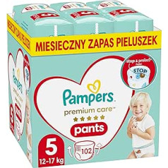 Pampers (senoji versija), kelnių sauskelnės 5 dydis (12-17 kg), 102 vnt.