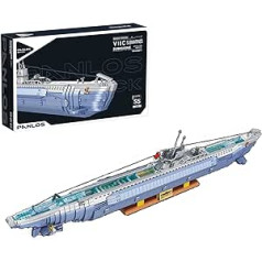 barweer Submarine Ship Building Blocks, Modular Buildings Model Kit for Adults, Aircraft Carrier Clamping Building Blocks Technology Compatible with Lego Titanic, Panlos 628011, for 6+ Years (6112