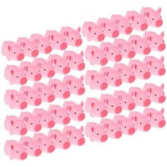 BSTCAR 50 Pieces Rubber Pigs with Squeaky, Voice Bath Wine Swimming and Playing Pigs, Cute Mini Pig Soft Squeeze Toys Gifts for Baby Kids
