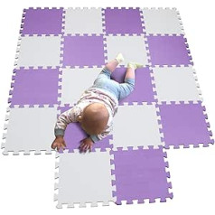 Mqiaoham Baby Floor Mat / Children’s Play Mat, Puzzle Design, Free from Harmful Substances White Purple