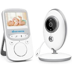 MYPIN Baby Monitor bezvadu video bērnu monitors ar kameru Baby Monitors ar divvirzienu audio, 2,4 collu displejs, istabas temperatūras monitors, nakts redzamība, 70 grādu objektīvs