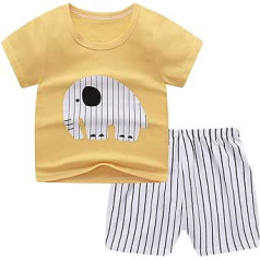 FGUUTYM Toddler Child Baby Boys Girls Short Sleeve Comic Pots Shirt + Trousers Outfits Set Kids Sports Clothing Boys