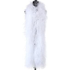 1M/2M White Black Soft And Fluffy Feather Ostrich Feather Boa Shawl ,2/4/6/10/20 Animal Wedding Decoration Decorative Accessories Feather Craft (Colour: 2M White, Size: 6 ply)