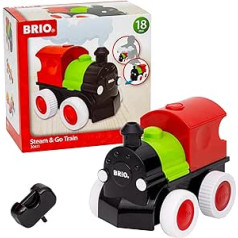 BRIO 30411 Push & Go Train ar tvaiku | Rotaļlieta mazuļiem no 18 mēnešiem