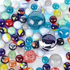 LovesTown 180gb stikla bumbiņas Planet Marbles Dažādi izmēri Krāsaini stikla bumbiņas bērniem Marble Run Party Favor Home Dekorēšana