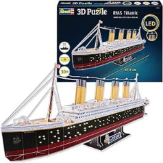 Revell RMS Titanic LED Edition 3D mīkla | Detalizēta leģendārā kuģa kopija | Vēsturisks kolekcionārs | Atmosfēras LED apgaismojums | Gabalu skaits 266 | No 10 gadiem