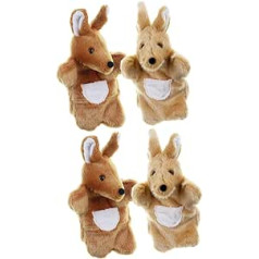 4 pliušinių rankų lėlių žaislas Totority pakuotėje mažiems vaikams Vaidmenų žaidimas Rankų lėlės vaikams Pliušinės pirštinės lėlės Gyvūnų rankų lėlės Papuoškite kūdikio flanelinę dėlionę
