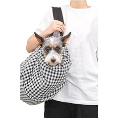 BETTERS COMPANION EasyCarryCozy Bag, Comfortable and Practical Dog Bag, Dog Sling Carry Bag for Small Dogs, Dog Sling Bag and Dog Accessories, Puppy Bag (M/L, Checked Black)