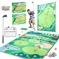 OBEST Golf Set Toy for Children, Mini Golf Course, 72 cm Children's Golf Clubs, 20 Sticky Balls, for Boys and Girls