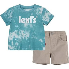 Levi's Baby Boys Lvb kaklasaites krāsas logotipa krekliņš un īss 6ee534 pidžamas komplekts