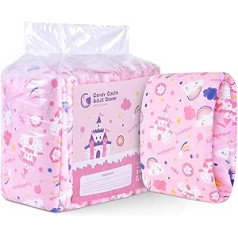 Landofgenie Adult Nappies Pink Printed Nappy Underwear Large Adult Baby Night Nappies with Tabs 10 Pieces (Medium 28 - 38 Inches)