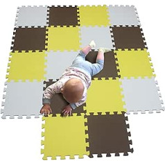 Mqiaoham Baby Floor Mat / Children’s Play Mat, Puzzle Design, Free from Harmful Substances White Yellow Brown