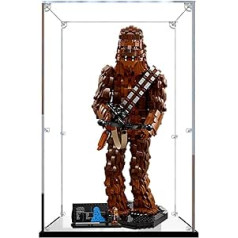 Akrilo modelio ekrano dėžutė, suderinama su „Lego 75371 Chewbacca“ figūrėlės modeliu, dulkėms atsparus skaidrus ekrano dėklas su pagrindu (be modelio rinkinio)