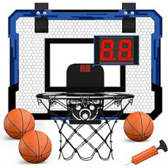 QDRAGON mini basketbola stīpa durvīm, iekštelpu basketbola grozs guļamistabai, ar 3 bumbiņām/piepūšamajiem elementiem/nodalāmām malām, basketbola rotaļlietu dāvanas bērniem, zēniem, meitenēm, pieaugušajiem