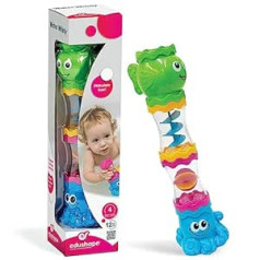 Edushape Water Whirly 4 viename kūdikio vonios žaislas. 4 atskiri vonios žaislai, kuriuos galima sujungti, kad būtų galima pagaminti 1 maudymosi žaislą mažiems vaikams ir vaikams. Tinka berniukams ir mergaitėms nuo 12 mėn