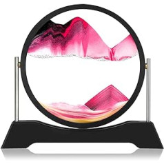 Liangding Sand Pictures for Rotating, 3D Sand Picture Dynamic Round Sandscape, Moving Sand Art for Table, Office, Living Room, Hourglass Decoration Gift for Birthday, Mother's Day, Graduation (Pink,
